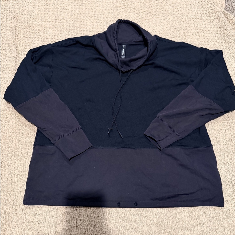 Athleta Black Relaxed Pullover Hoodie - Picture 2 of 7